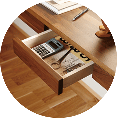 引き出しを設けてよく使うけど見せたくないものを収納